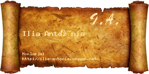 Ilia Antónia névjegykártya